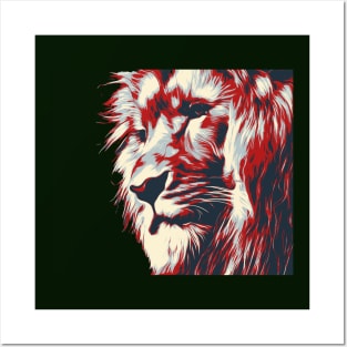 Artistic Lion's head Cute Hand drawn animal Gift Posters and Art